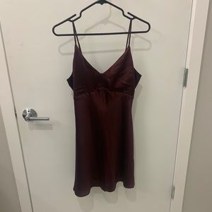 Abercrombie & Fitch Satin Burgundy Dress